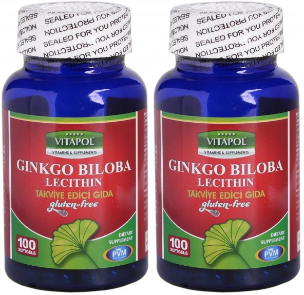 Vitapol Ginkgo Biloba Lecithine &quotGluten Free&quot 100 Softgels 2 Adet ürün görseli 1