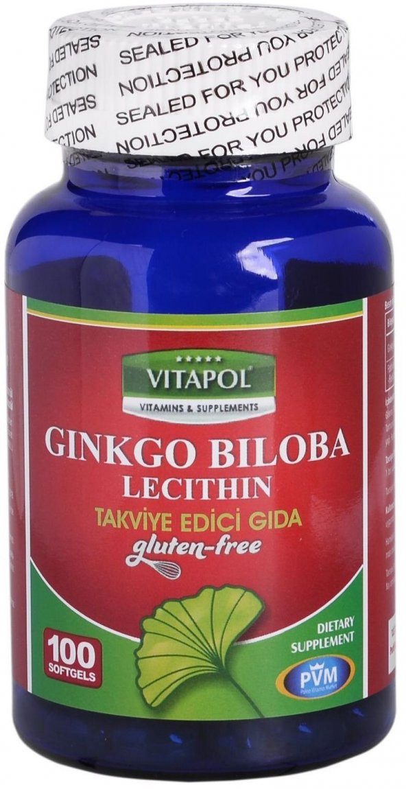 Vitapol Ginkgo Biloba Lecithine &quotGluten Free&quot 100 Softgels ürün görseli 1