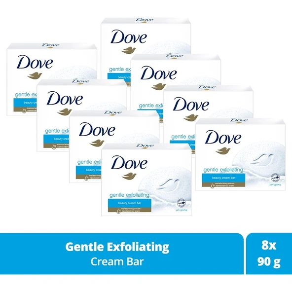 Dove Beauty Cream Bar Katı Güzellik Sabunu Gentle Exfoliating Nemlendirici Etkili 90 G X8 Adet ürün görseli 1