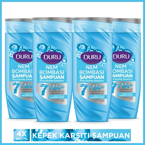 Duru Nem Bombası Kepekli Saçlar Için Kepeğe Karşı Etkili Şampuan 4X400 ml ürün görseli 1