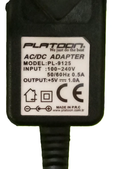 PLATOON PL-9125 5V 1A UNİVERSAL MODEM ADAPTÖRÜ 5.5X1.7mm ürün görseli 1