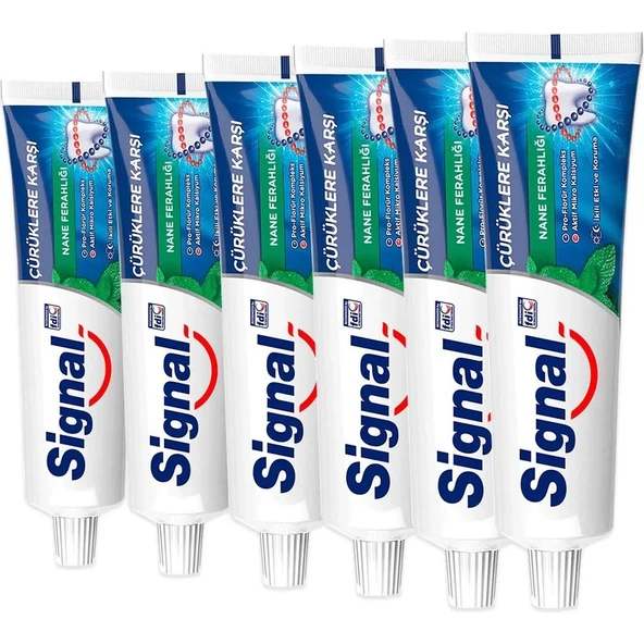 Signal Çürüklere Karşı Koruyucu Diş Macunu Nane Ferahlığı 50 ml x 6 Adet ürün görseli 1
