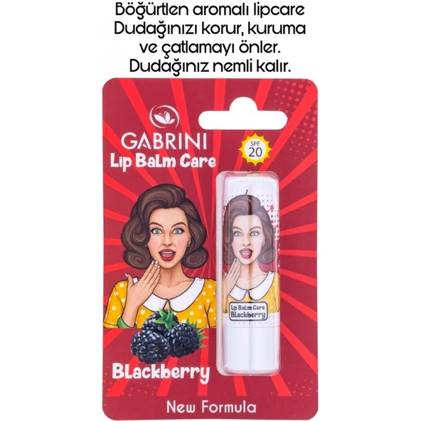 Gabrini Lip Balm Care Blackberry - Dudak Koruyucu ve Nemlendirici Böğürtlen Aromalı ürün görseli 1