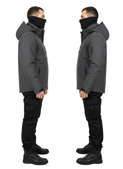ANTRASİT SOFT SHELL MONT ÇİFT KAT POLARLI - Resim 3