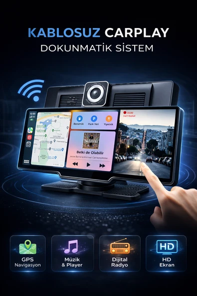 Kablosuz CarPlay & Android Auto Dokunmatik Multimedya Ekranı - Resim 2
