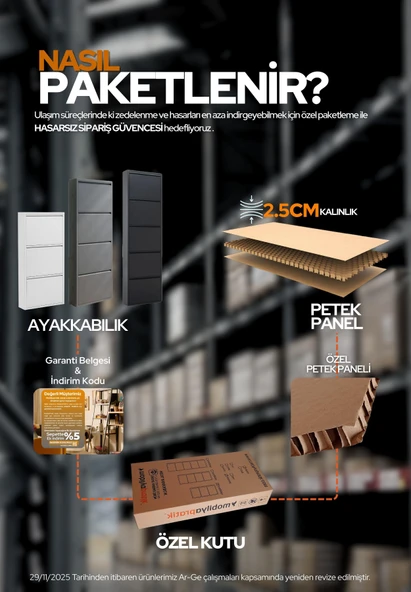 Sarı Kilitli Metal Ayakkabılık - Resim 6