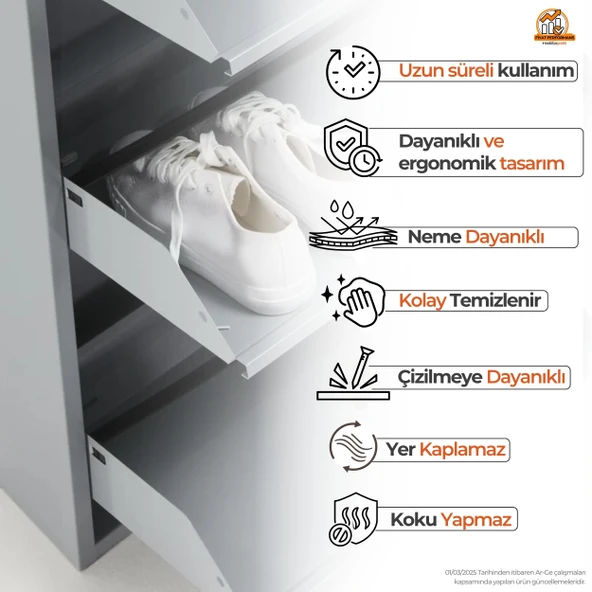 Sarı Kilitli Metal Ayakkabılık - Resim 11