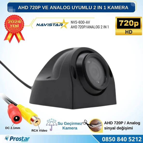 AHD 720P ve Analog Pal Uyumlu Gece Görüşlü Yan, Ön ve Arka Uyumlu Full HD Kamera ürün görseli 1