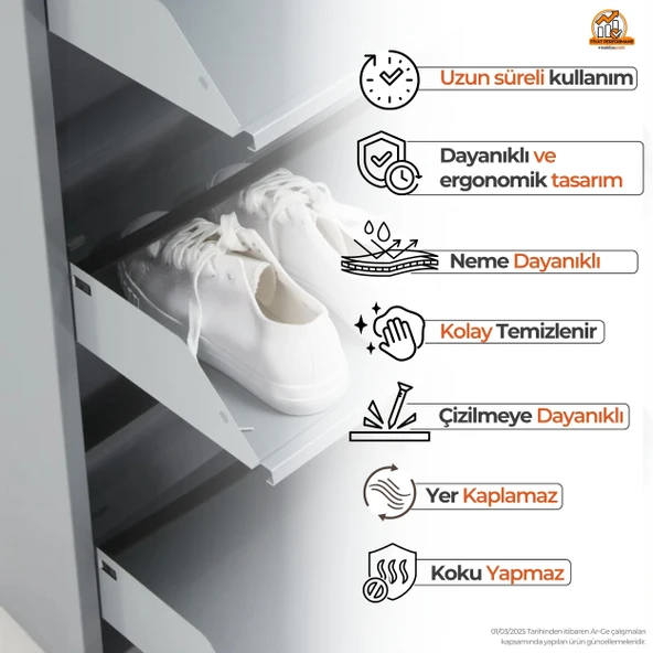 Sarı Kilitli Metal Ayakkabılık - Resim 5