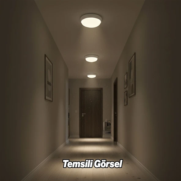 2’li Tavan Üstü Beyaz Armatür Seti Sensörsüz Merdiven Apartman İçi LED Uyumlu Şık Aydınlatma Avize ürün görseli 1