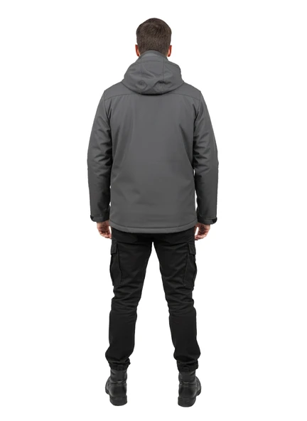ANTRASİT SOFT SHELL MONT ÇİFT KAT POLARLI - Resim 4