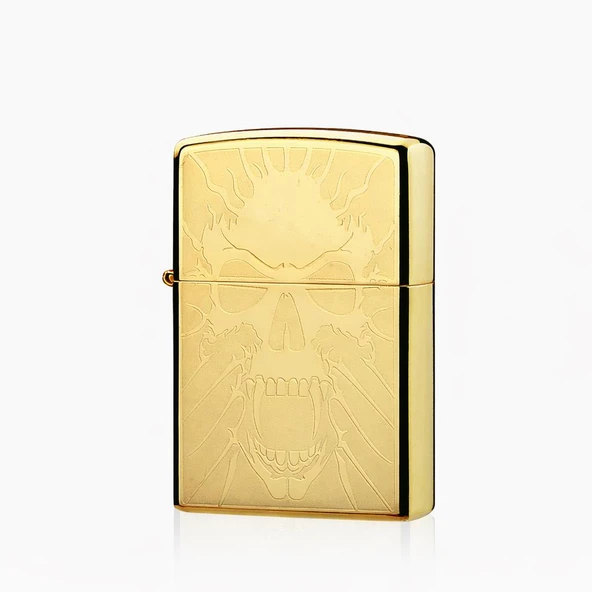 Valkyrie Gold Kuru Kafa Tasarım USB Şarjlı Elektrikli | Rüzgar Geçirmez | Çift Arc Ateşleme Çakmak ürün görseli 1