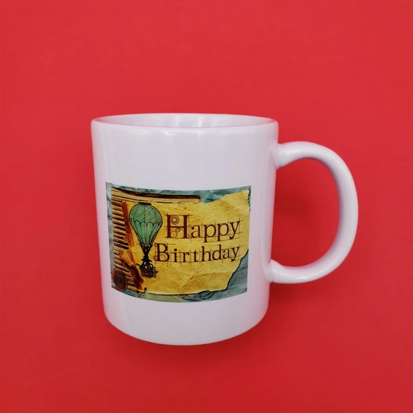 Baskılı Happy Birthday Kupa Bardak ürün görseli 1
