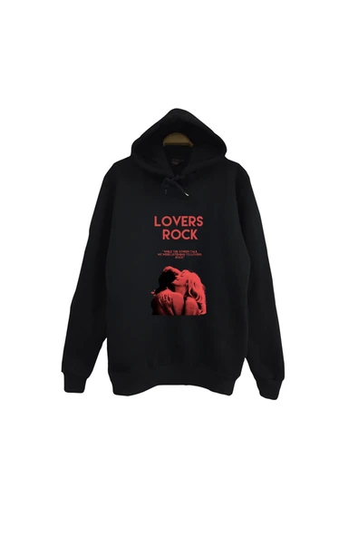 fame-stoned TV Girl - İndie - Pop - Lovers Rock Baskılı Unisex %100 Pamuk Kapüşonlu Siyah Sweatshirt ürün görseli 1
