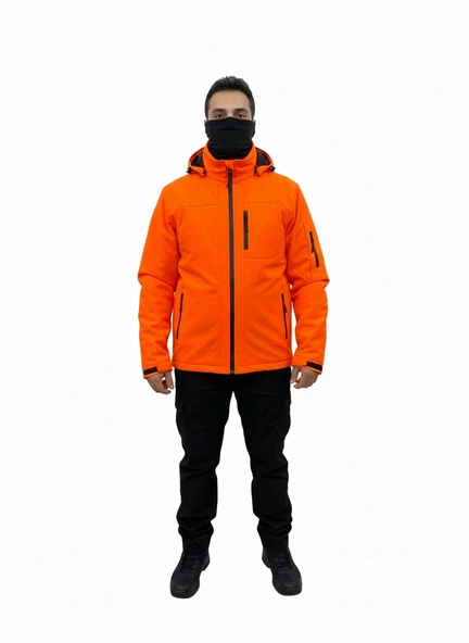 TURUNCU SOFT SHELL MONT ÇİFT KAT POLARLI - Resim 3