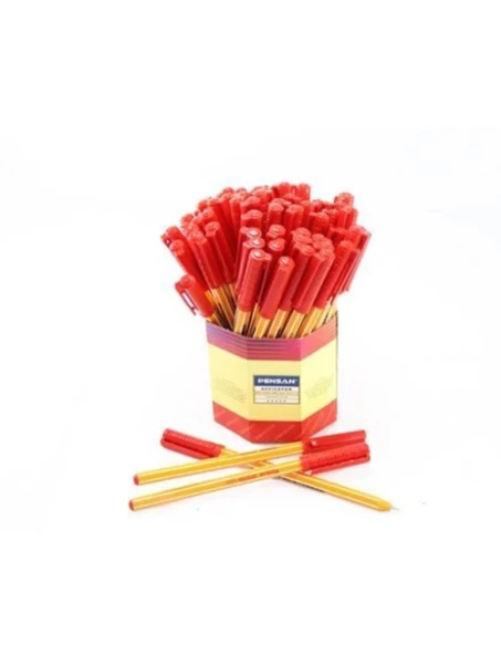 1010 Ofis Pen Tükenmez Kalem 1,0 Mm Kırmızı 60 Lı (1 Paket 60 Adet) ürün görseli 1
