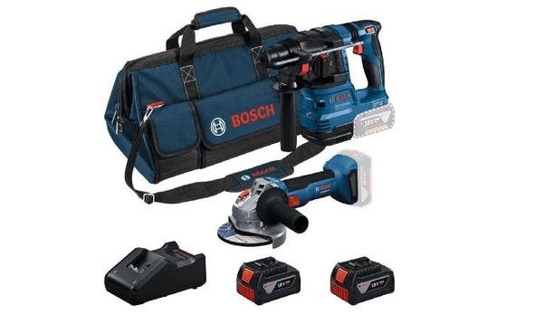 Bosch Gws 18V-8 Taşlama + Gbh 18V-22 Kırıcı-Delici Çift Akülü 4.0Ah 2'Li Set ürün görseli 1