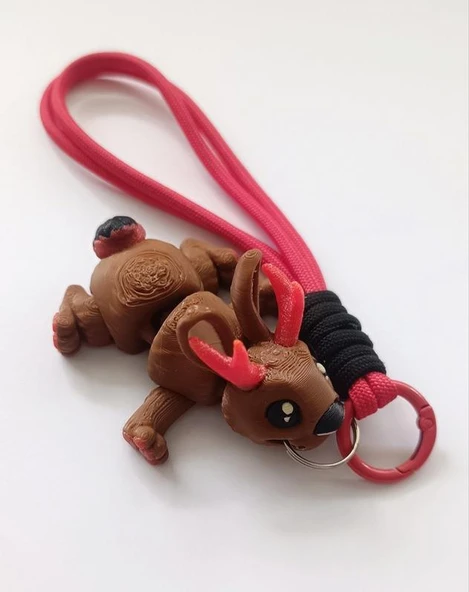 Anahtarlık Çanta Süsü Jackalope Antilop Boynuzlu Tavşan Oynar Eklem Oyuncak Yılbaşı Doğum Günü Hediye ürün görseli 1
