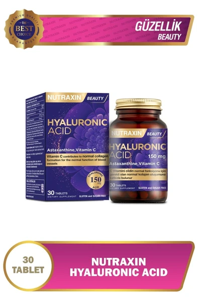 Nutraxin Hyaluronic Acid 30 Tablet Astaksantin C Vitamini Complex ürün görseli 1