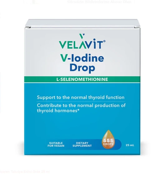 Velavit V-lodine Drop İyot ve Selenyum İçeren Takviye Edici Gıda 25 ml ürün görseli 1
