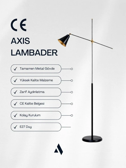 Axis Metal Lambader  Minimalist  Ayarlanabilir - Resim 3