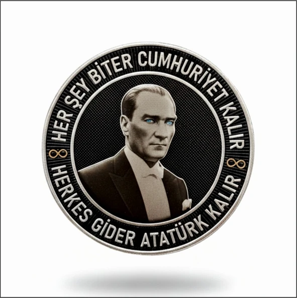 HER ŞEY BİTER CUMHURİYET KALIR ATATÜR  PEÇ - Arma - TPU PEÇ ürün görseli 1