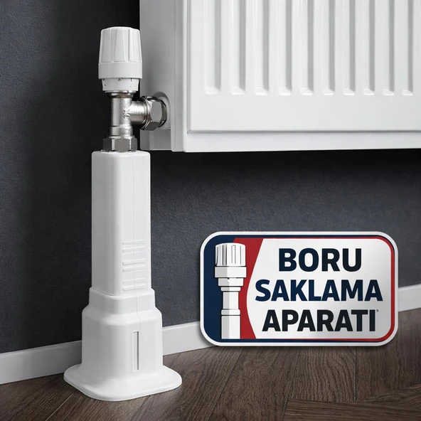 Boru Saklama Aparatı Kalorifer Petek Boruları İçin Plastik Beyaz Renkli Ayarlanabilir ürün görseli 1