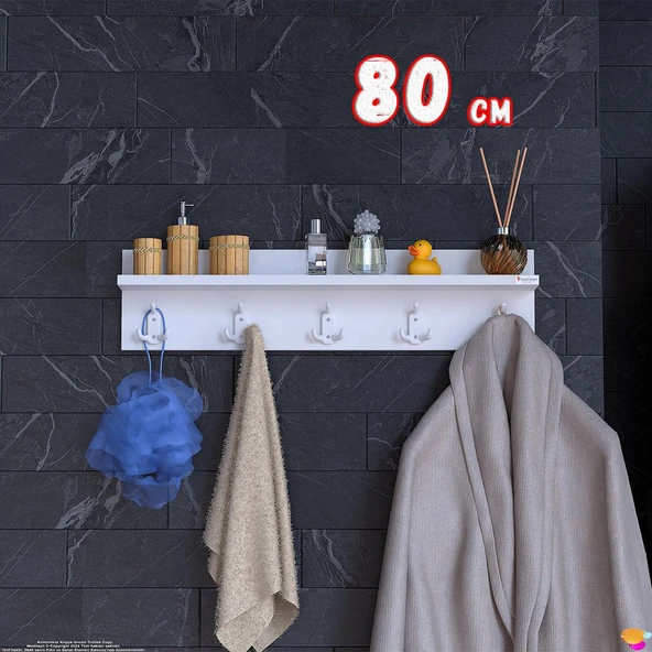 Modilayn Kedi Serisi 5’li Banyo Askısı Seti |76,4x18cm 15 Kancalı Raflı Düzenleyici Yer Tasarrufu ürün görseli 1