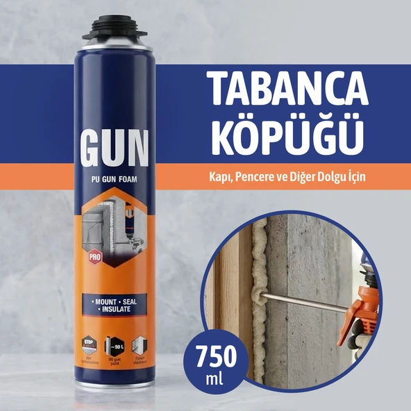Köpük Tabancasına Uygun Kapı Pencere Montajı İçin 750 ML PU Köpük ürün görseli 1