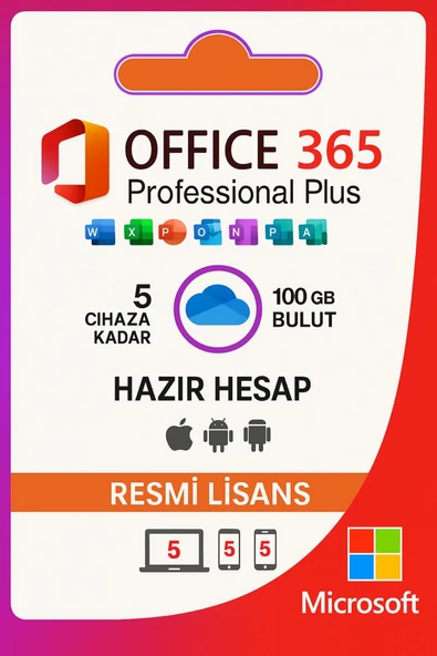 Office 365 Pro- Windows, Ipad, Tablet, MacOS, Android, 5 Cihaz SINIRSIZ Kulanım ürün görseli 1