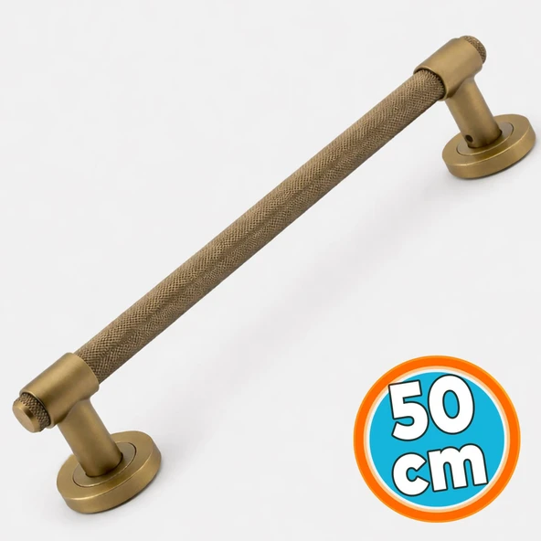 Sürgülü Kapı Çekme Kolu Antik Sarı Tutma Kulpu Kulbu Çelik Dış Kapı Tutamağı Kol 50 cm ürün görseli 1