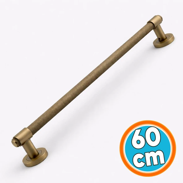 Sürgülü Kapı Çekme Kolu Antik Sarı 60 cm Tutma Kulpu Kulbu Çelik Dış Kapı Tutamağı Kol ürün görseli 1