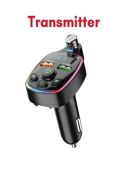kens teknoloji Bluetooth Araç Kiti Araç Fm Transmitter USB Type-C MP3 SD Kart Flash Için Uygun PD Çakmaklık Girişli ürün görseli 1