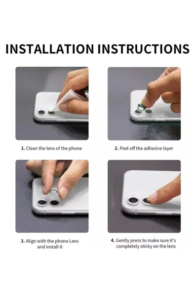 kens teknoloji Iphone 13 Mini Uyumlu Kamera Koruyucu Safir Cam - Resim 3