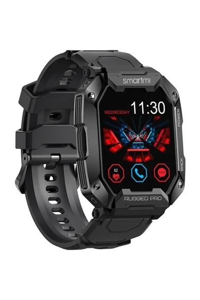 SmartMi Rugged Pro Akıllı Saat Siyah (tansiyon Ölçme, Bluetooth Arama, Hoparlör) ürün görseli 1
