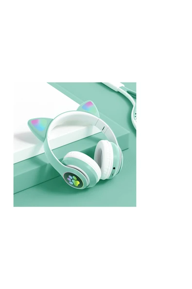 kens teknoloji KEDİLİ KULAKLIK PATİLİ BLUETOOTH 5.0 LED IŞIKLI ürün görseli 1