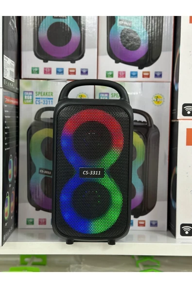 kens teknoloji Orta boy çift kabin bluetooth hoparlör ses bombası led ışıklı ürün görseli 1