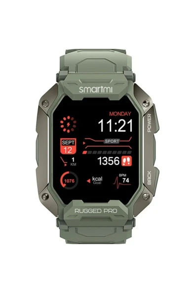 SmartMi Rugged Pro Akıllı Saat Yeşil Tansiyon Ölçme Ve Konuşma Özelliği ürün görseli 1