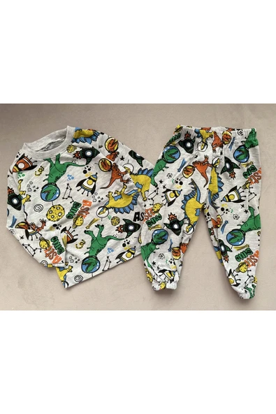 Asto Dino 2'li Çocuk Pijama Takımı ürün görseli 1