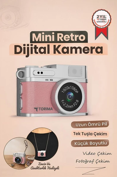 Mini Dijital Kamera Selfie Video Vlog Kamerası Mini Anahtarlık 1080P CMR35 Pembe ürün görseli 1