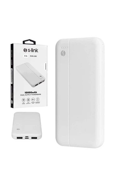 S-LINK LP-G10N Beyaz Micro + Type C Girişli 10000 Mah Taşınabilir Şarj Cihazı Powerbank ürün görseli 1