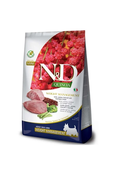 N&D Quinoa Weight Management Mini Yetişkin Köpek Maması 2,5 Kg ürün görseli 1
