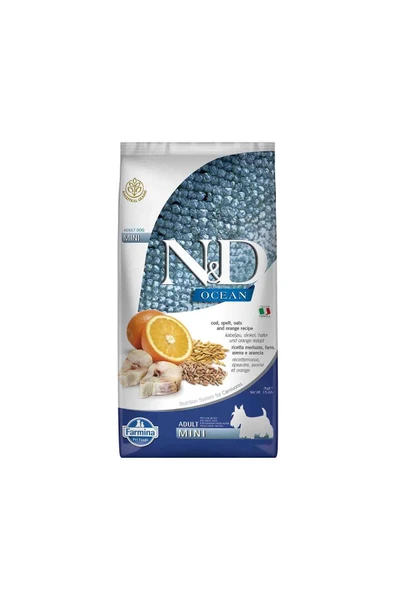 N&D Ocean Düşük Tahıllı Balıklı Küçük Irk Yetişkin Köpek Maması 7 kg ürün görseli 1