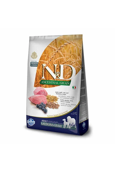 N&D Düşük Tahıllı Kuzu Etli Yaban Mersinli Yetişkin Köpek Maması 2.5Kg ürün görseli 1