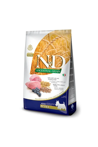 N&D Düşük Tahıllı Kuzu-Yaban Mersini Küçük Irk Yetişkin Maması 2.5 Kg ürün görseli 1