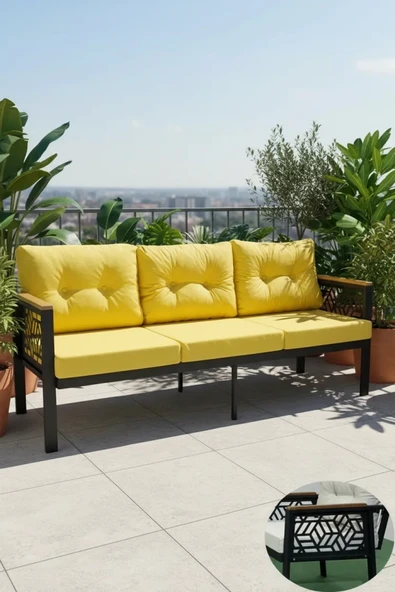 adımshops MELİSA 3lü Balkon-bahçe-kafe Çay Seti Koltuk Oturma Takımı-oturma Grubu,ofis Koltuğu ürün görseli 1