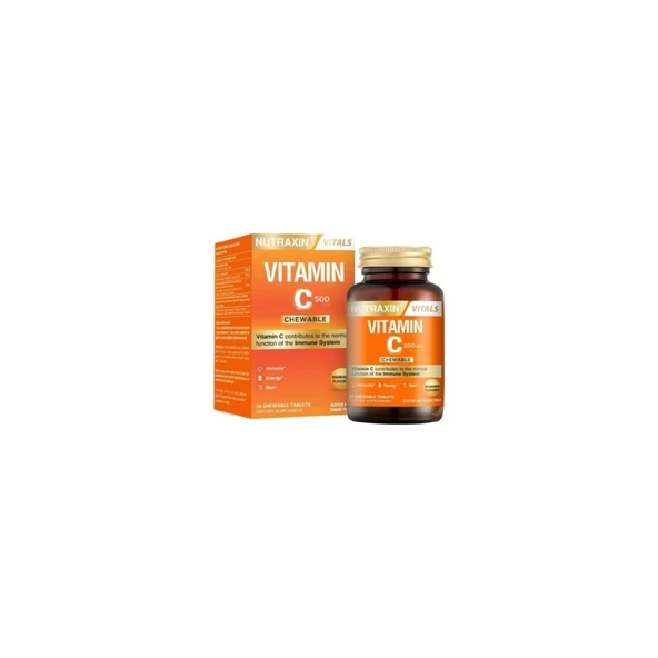 Nutraxin Vitamin C 500 Mg 30 Çiğneme Tableti 8680512600084 ürün görseli 1