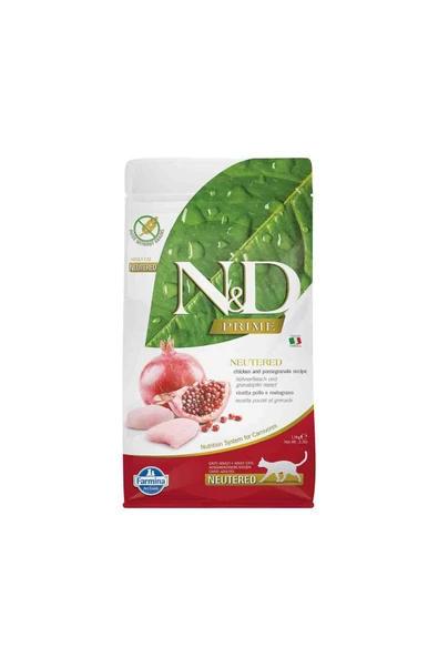 N&D Tahılsız Tavuk&Nar Kısır Kedi Maması 1,5 KG ürün görseli 1