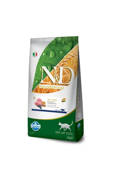 N&D Az Tahıllı Kuzulu Kısırlaştırılmış Kedi Maması 10 KG ürün görseli 1