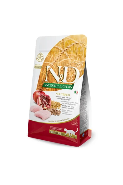 N&D Az Tahıllı Tavuk&Nar Kısır Kedi Maması 5 KG ürün görseli 1